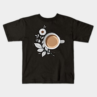 coffee and flowers Kids T-Shirt